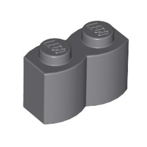 Kocke posebne 1x2 Log Profile, temno sive, 20 kos