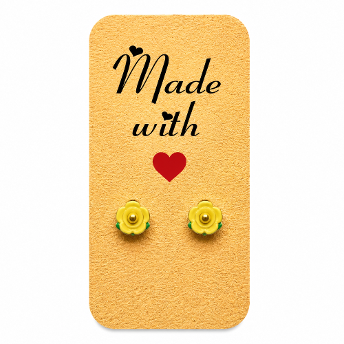 Bright yellow rose uhani