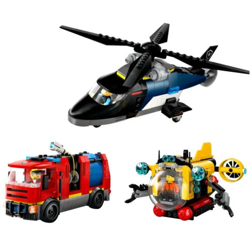 LEGO City 60462 Helicopter, Fire Truck & Submarine Remix
