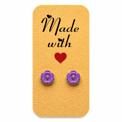 Purple rose uhani