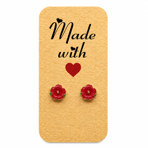 Red rose uhani