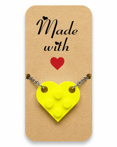 Neon yellow heart zapestnica