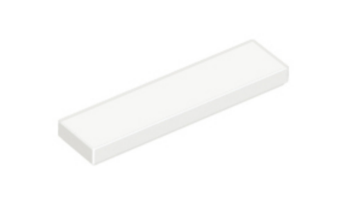 Gladke ploščice 1x4 bele, 20 kos