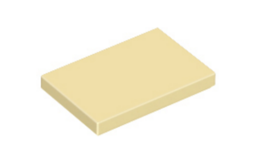 Gladke ploščice 2x3 tan, 10 kos