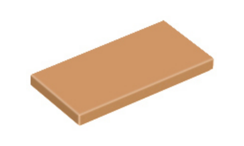 Gladke ploščice 2x4 medium nugat, 10 kos